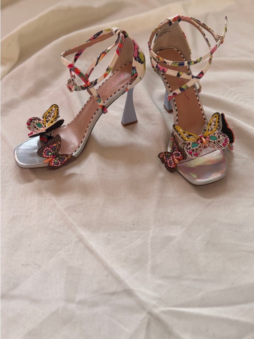 Betsey Johnson Multicolor Butterfly Ankle-Strap Heels - Picture 4 of 6